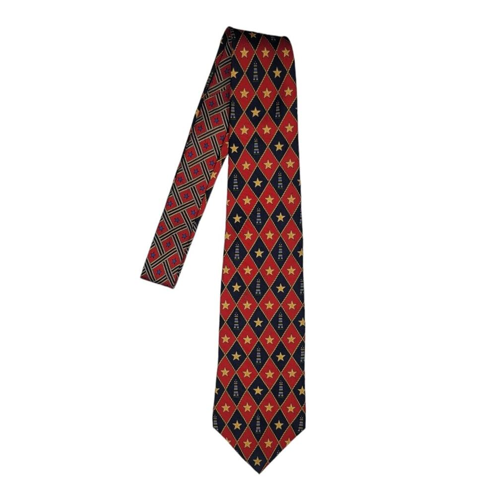 Vintage TOMMY HILFIGER Men's Necktie Designer Collection All Silk Tie Lighthouse